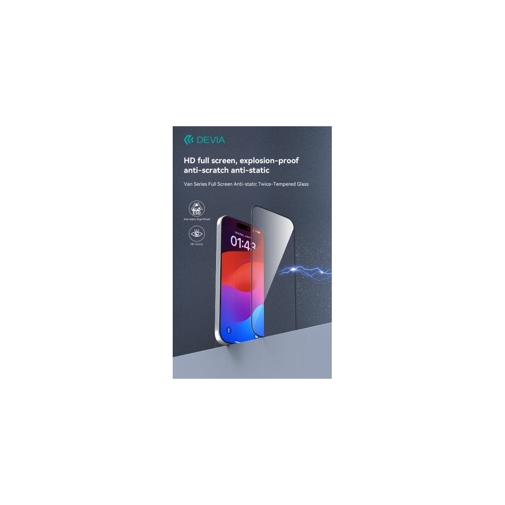 Devia Pellicola in vetro temperato Full 3D per iPhone 15 P Max