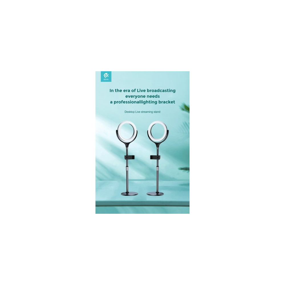 Devia Supporto smartphone e luce regolabile 12 pollici Nero