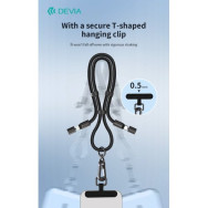 Devia Cordino cavo Lightning PD 27W tracolla porta telefono Nero 1,6 mt