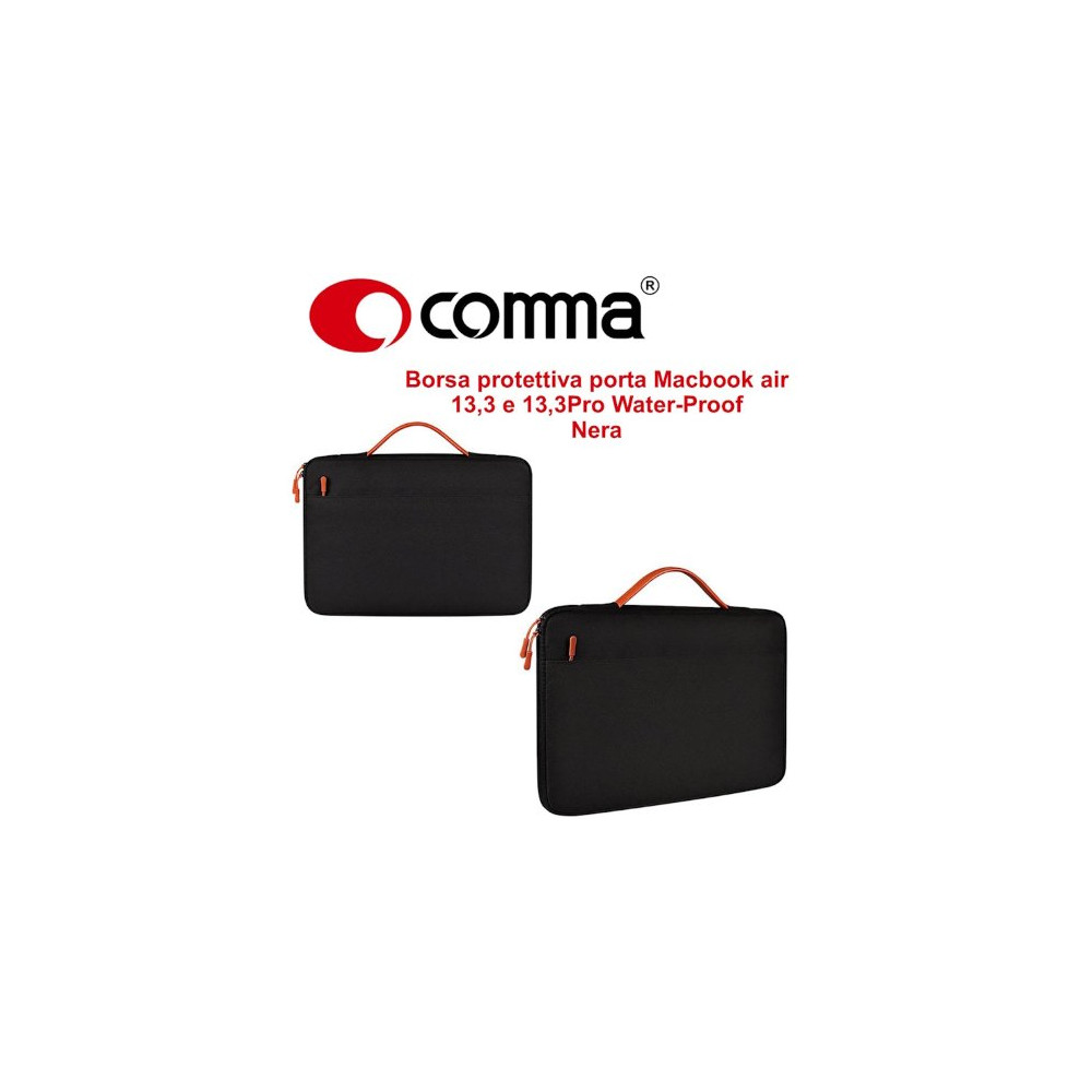 Comma Borsa protettiva Macbook air 13,3 e 13,3Pro Water-Proof Nera