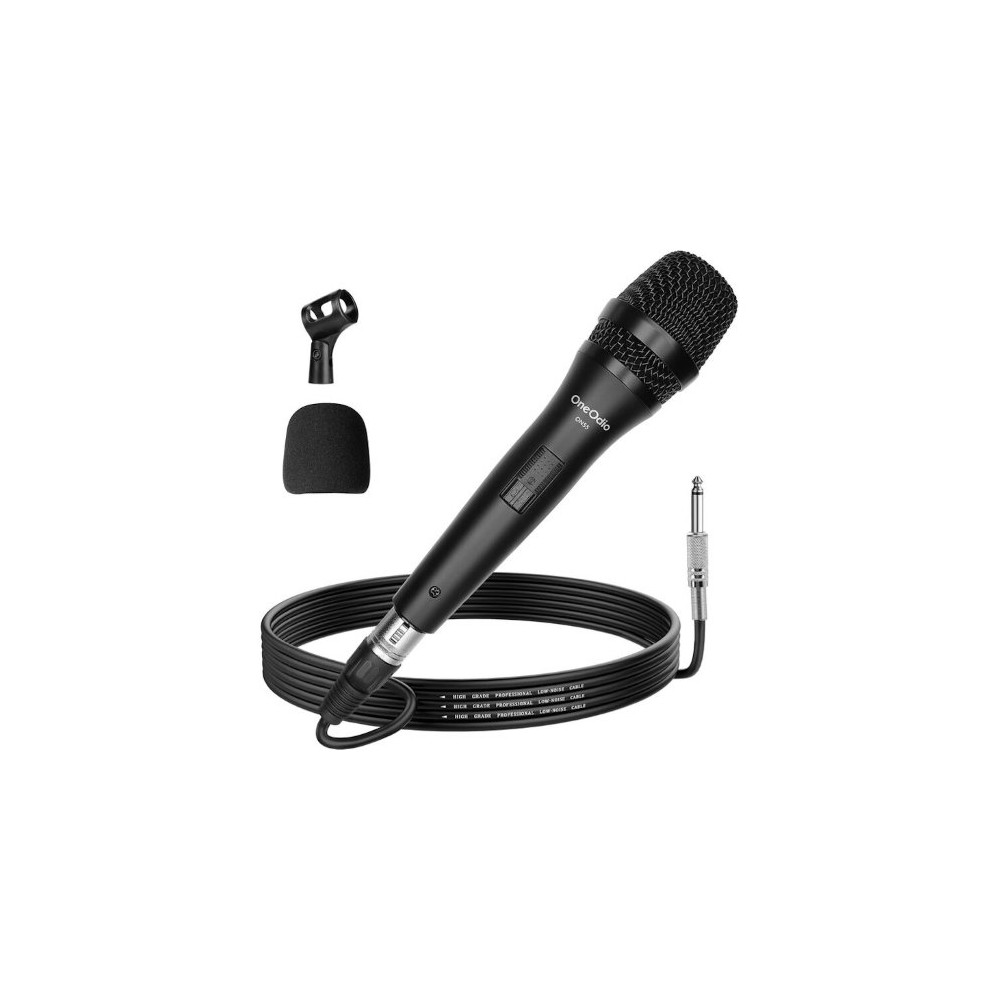 OneOdio ON55 Microfono Dinamico Cardioide con Cavo XLR da 5m e Supporto per Clip