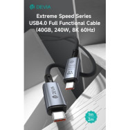 Devia Cavo tipo-C USB 4 40GB 240W 8K 60HZ Nero 1M
