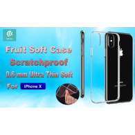 Devia Cover Fruit Soft 0,6mm Anti Graffio 4H iPhone X Trasparente