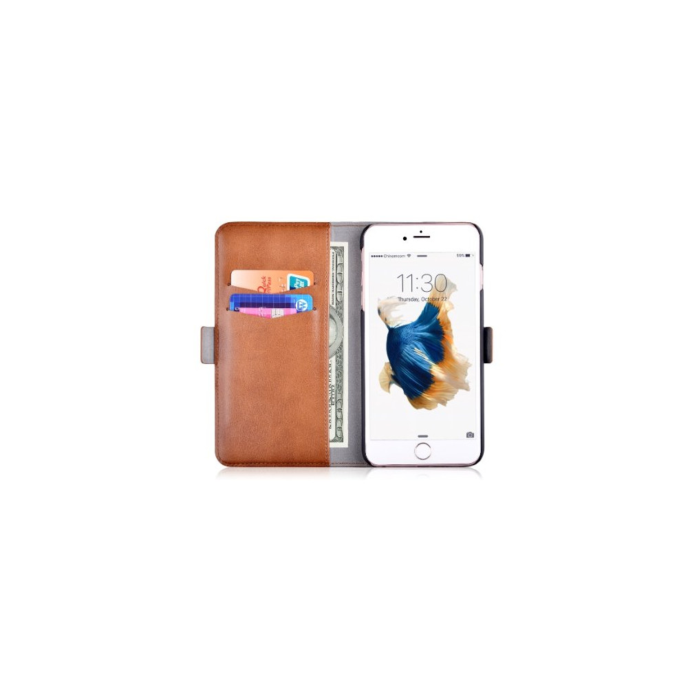 Devia Custodia in Pelle con Portadocumenti per iPhone 6S/6 Marrone