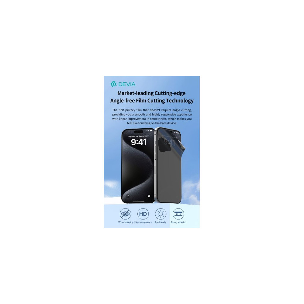 Devia Pellicola Privacy scura Anti Shock e Graffi per plotter scatola da 10 Pezzi