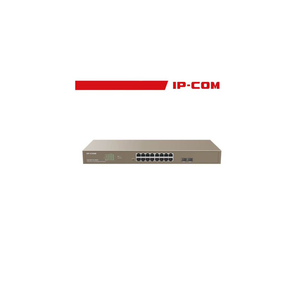 IP-COM Switch PoE Rack Cloud Managed L2 16 Port GE + 2SFP - G3318P-16-250W