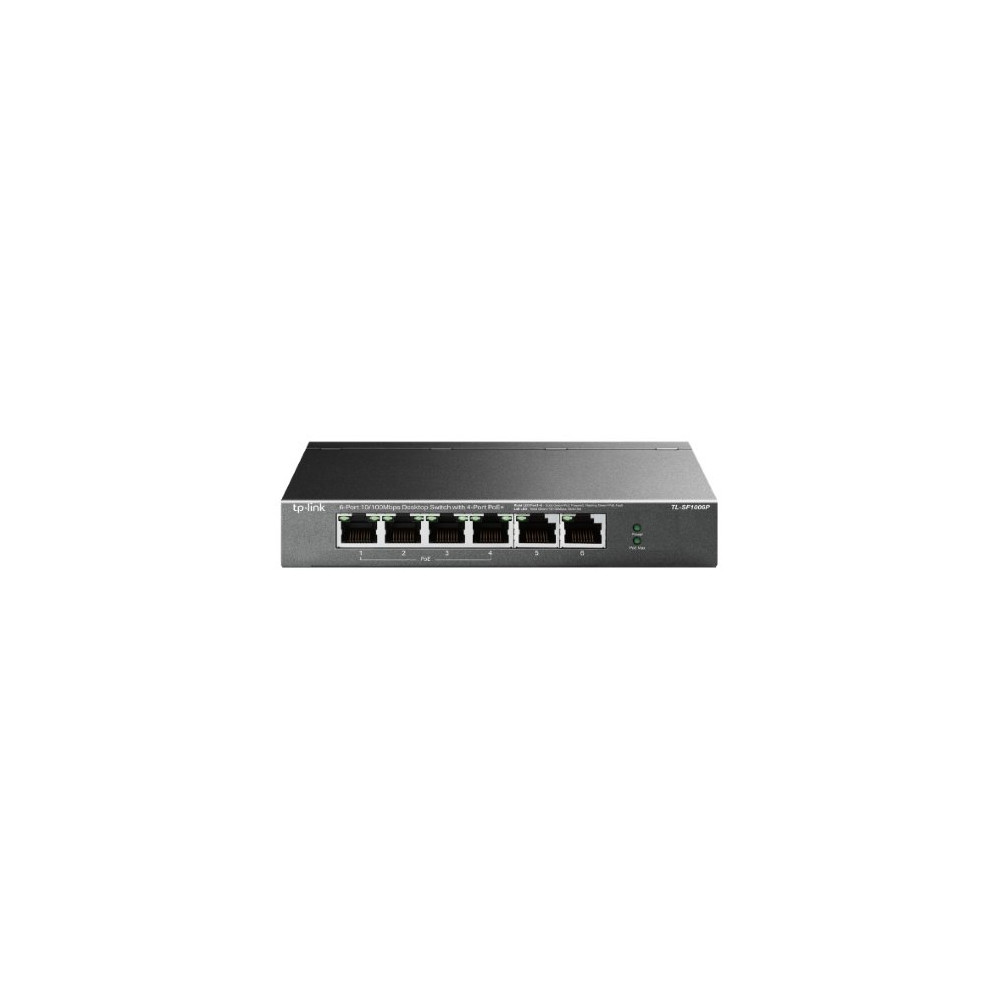 TP-Link Switch desktop 6 port 10/100Mbps con 4 porte PoE+ TL-SF1006P