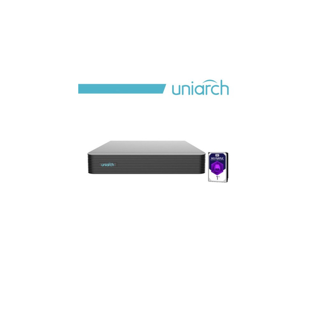 NVR Uniarch 10 Canali 8 Megapixel, senza PoE,1 HardDisk 1TB