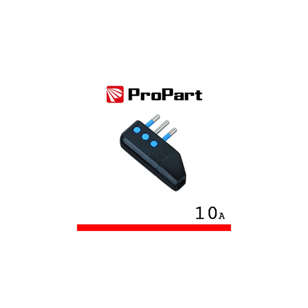 ProPart Spina 10A 2P+T uscita cavo 90Â° nera polybag
