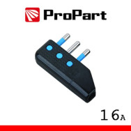 ProPart Spina 16A 2P+T uscita cavo 90Â° nera polybag