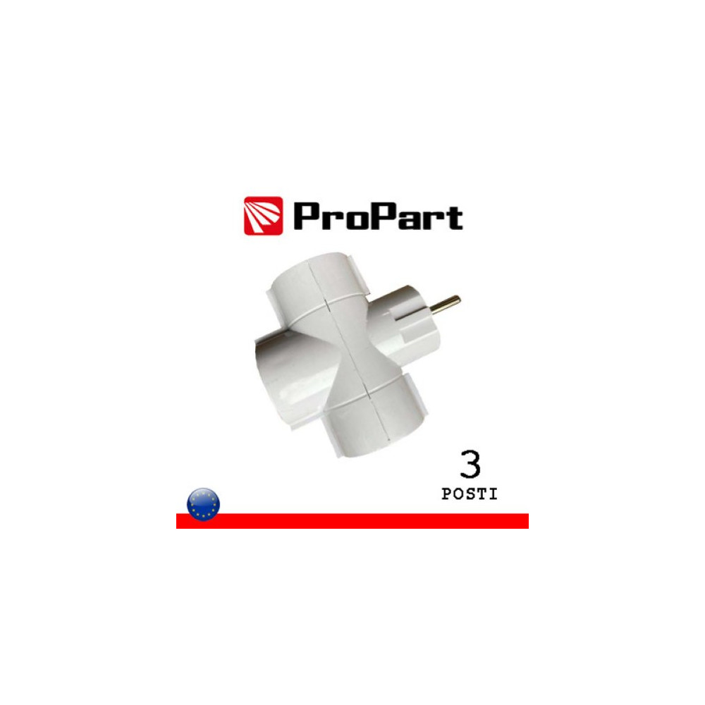 ProPart Adattatore triplo 3 pos Schuko spina Schuko 16A polybag