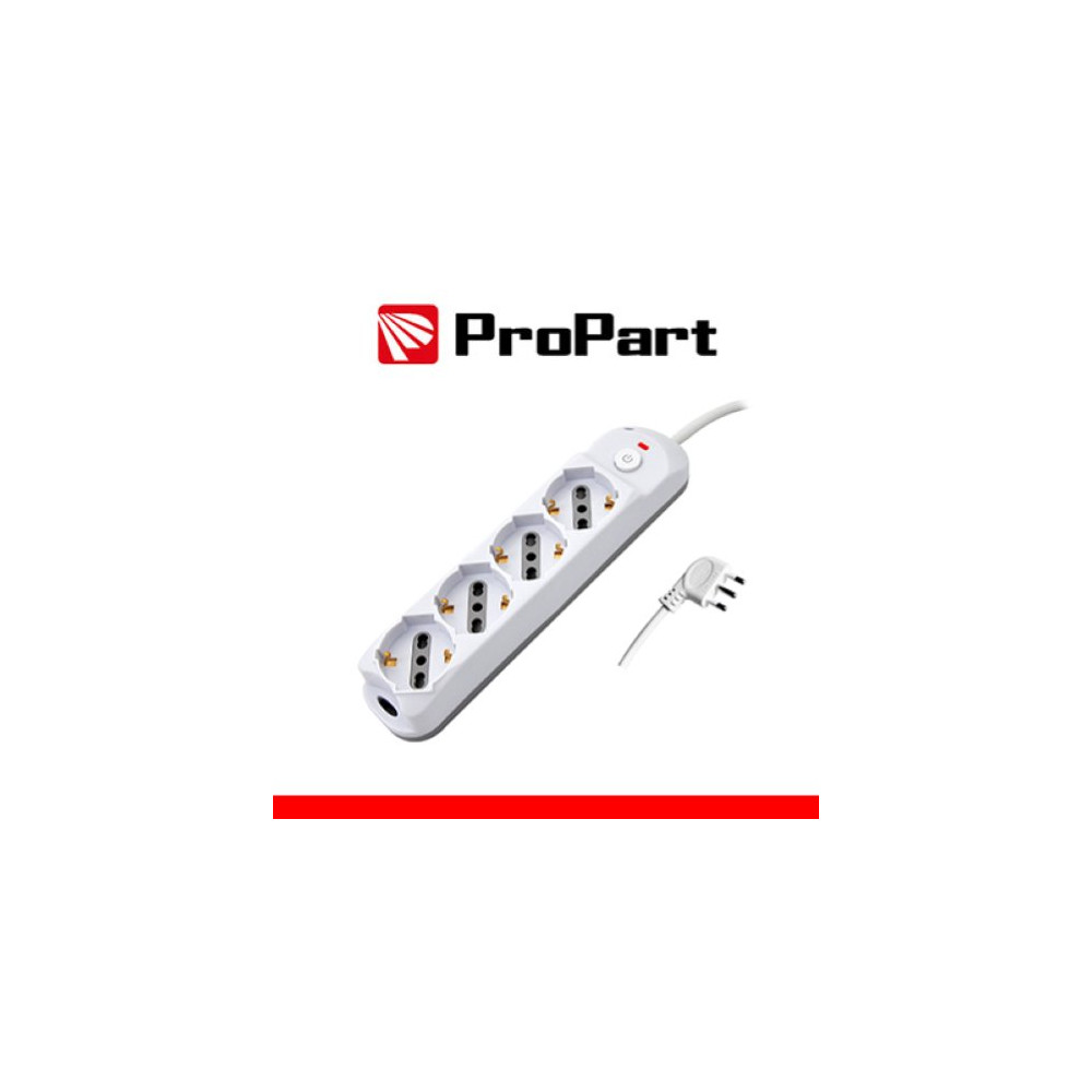 Propart Multipresa 4pos bipasso/schuko + interrutt nuovo modello