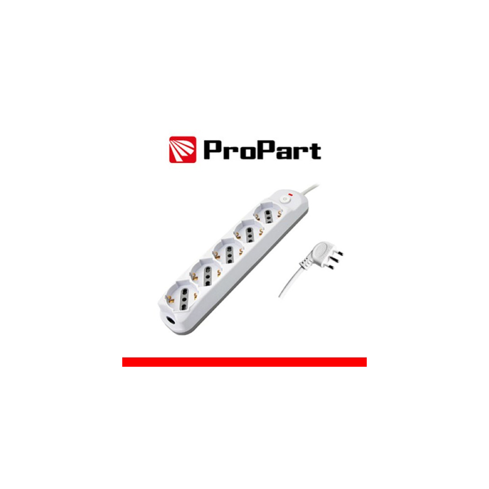 Propart Multipresa 5pos bipasso/schuko + interrutt nuovo modello