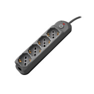 Propart Multipresa 4pos bipasso/schuko + interrutt nuovo modello nera