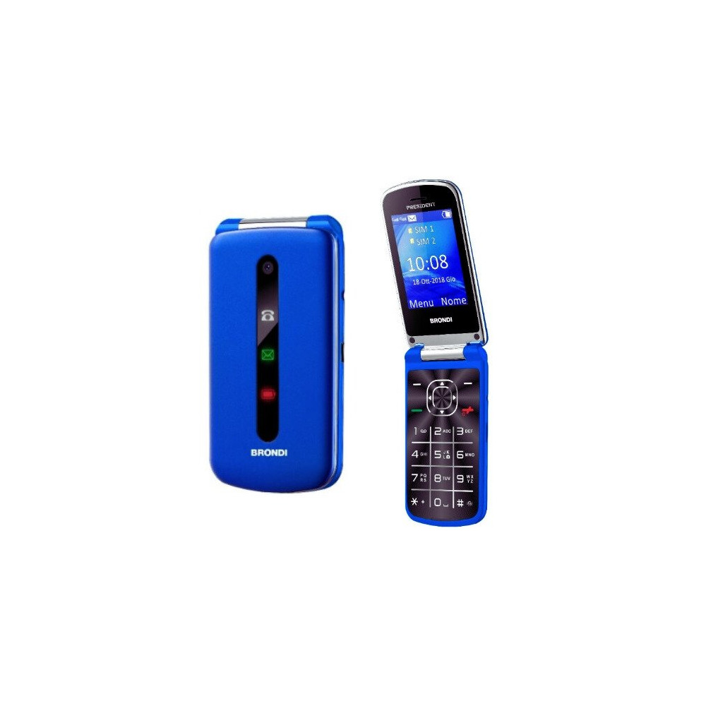 BRONDI PRESIDENT BLU METAL 3" FEATURE PHONE CLAMSHELL