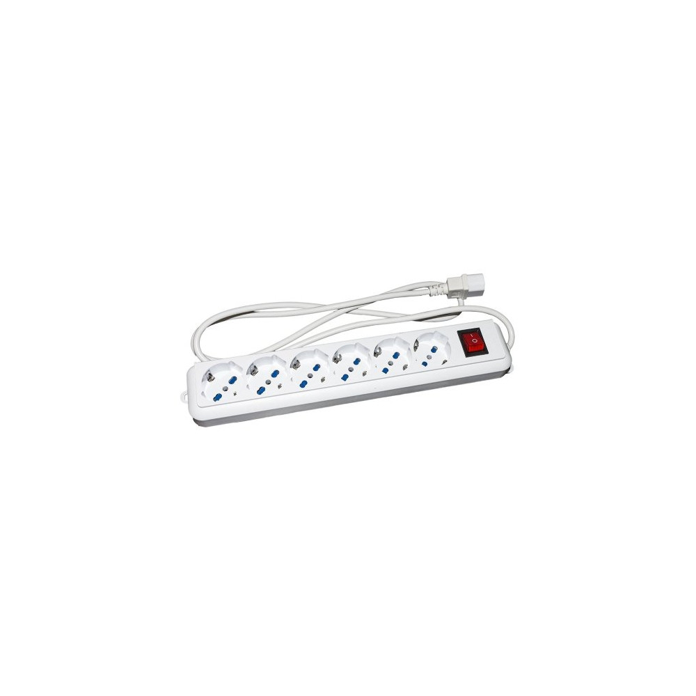 PRESA MULTIPLA LINK 6 SCHUKO X UPS SPINA IEC C14 CON INTERRUTT. BIANCA