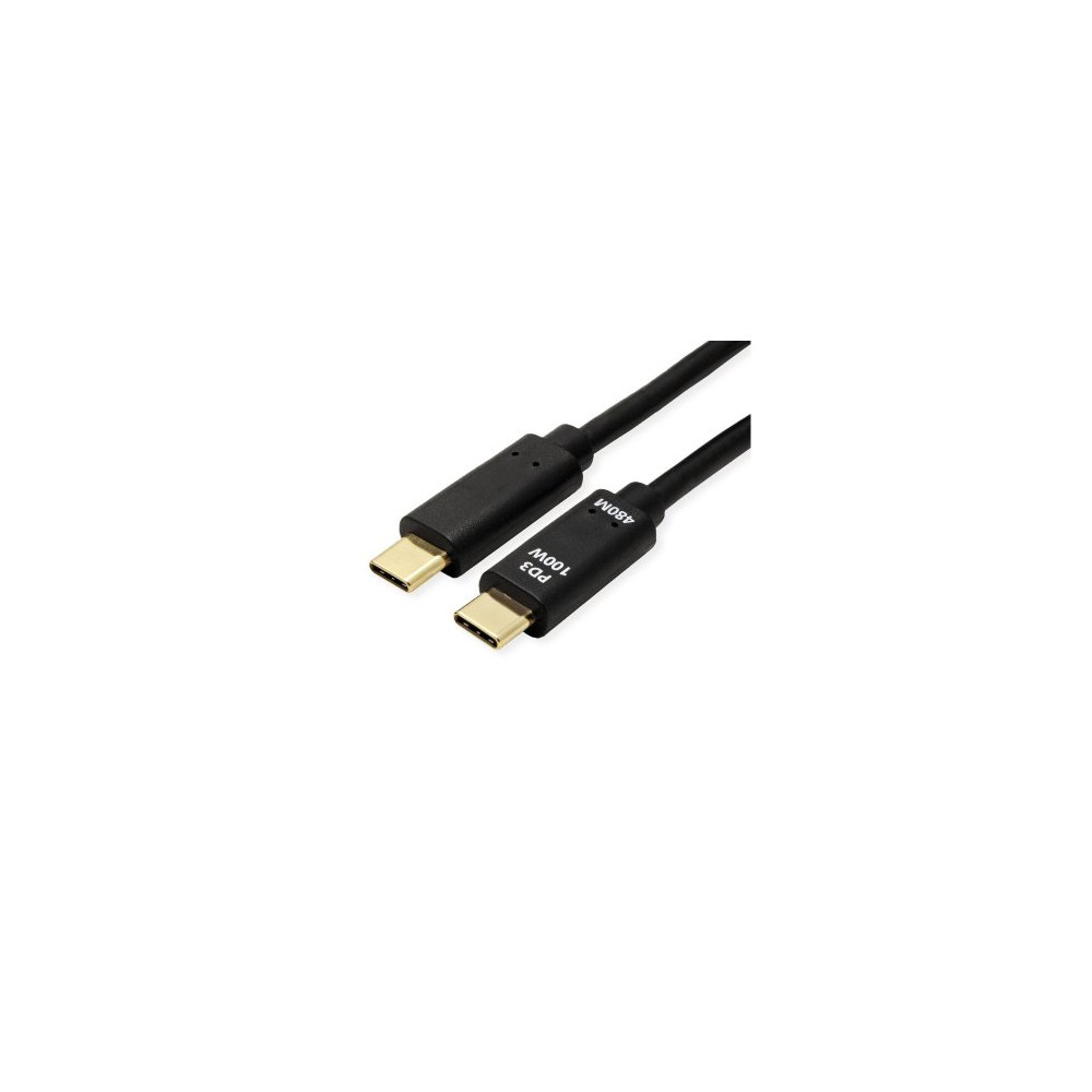 CAVO USB 2.0 C-C 1MT M/M BK CONTATTI DORATI VALUE PD 20V/5A