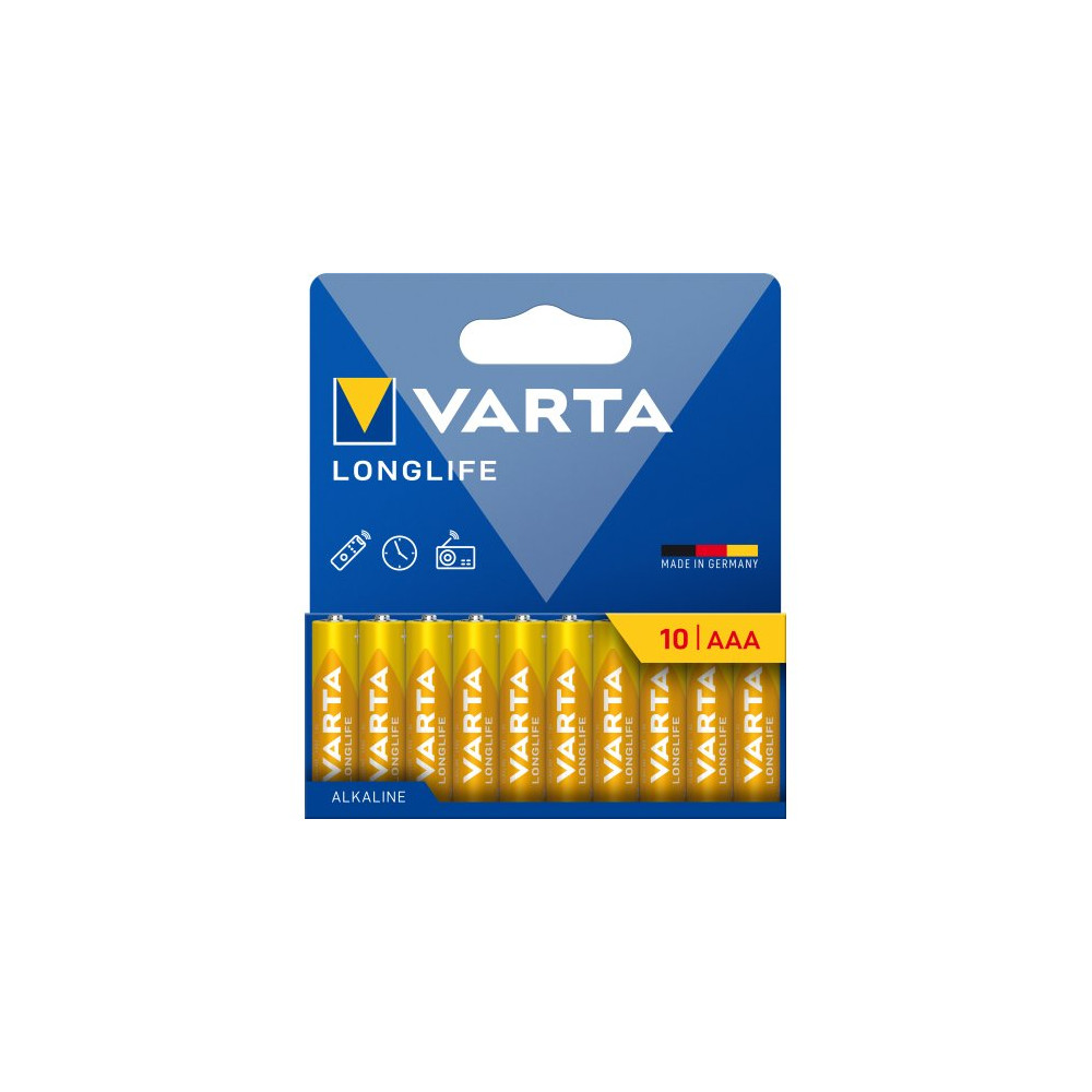 BATTERIA MINISTILO AAA 1,5V LR6 LONG LIFE 10PZ VARTA MEGAPACK