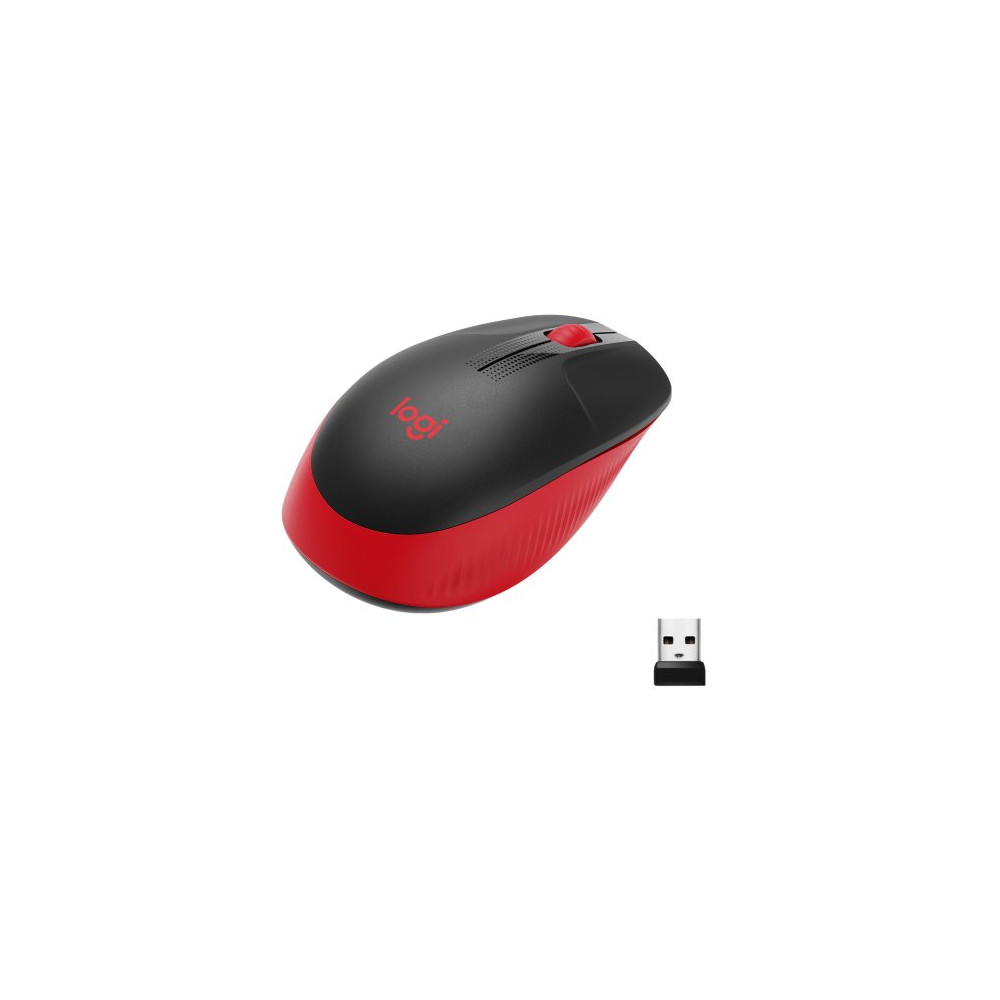 MOUSE LOGITECH "Wireless Mouse M190 " USB 1000 dpi 3 PULSANTI ROSSO 910-005908