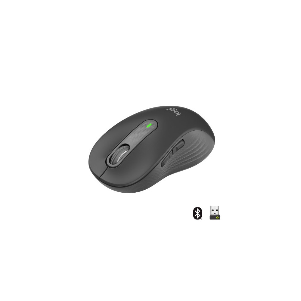 Logitech Signature M650 Grande - Mouse - taglia larga - ottica - 5 pulsanti - senza fili - 2.4 GHz, Bluetooth - ricevitore USB L
