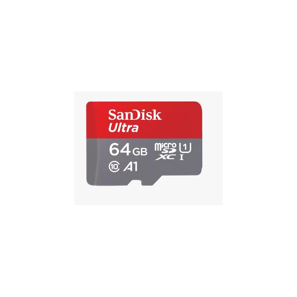 SanDisk Ultra - Scheda di memoria flash (adattatore da microSDXC a SD in dotazione) - 64 GB - A1 / UHS Class 1 / Class10 - UHS-I