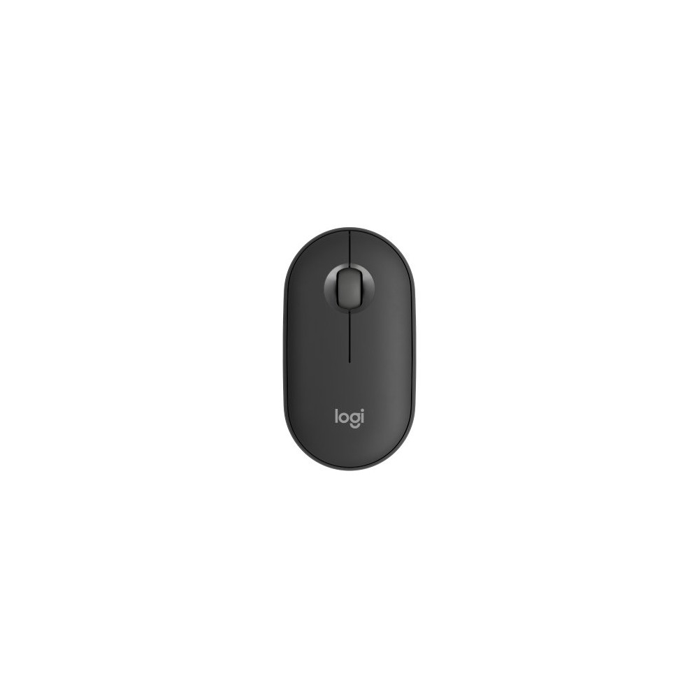 Logitech Pebble Mouse 2 M350s - Mouse - ottica - 3 pulsanti - senza fili - Bluetooth 5.2 LE - tonal graphite