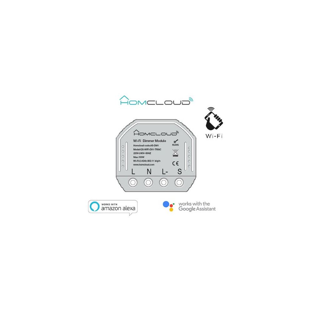 Homcloud Modulo Dimmer 1CH Wi-Fi da incasso