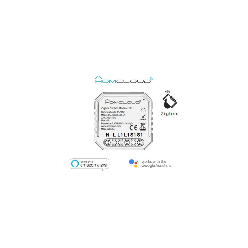 Homcloud Modulo Interruttore 1CH Zigbee da incasso