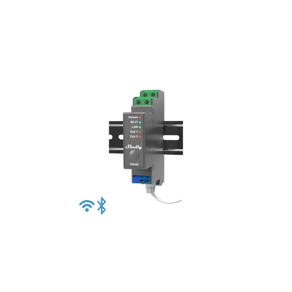 Shelly Pro 2 - IP Smart Relay DIN 2ch. LAN/WiFi/BT