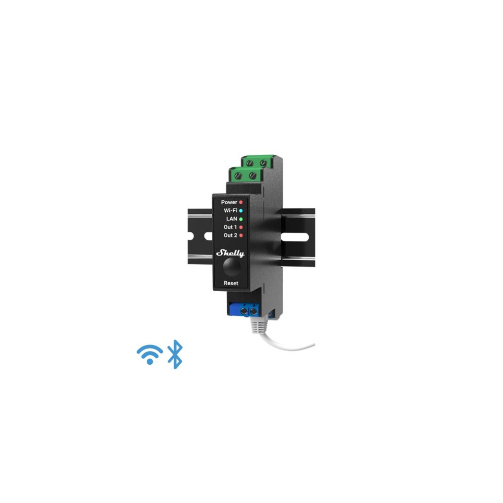 Shelly Pro 2PM - IP Smart Relay DIN 2ch. LAN/WiFi/BT + PM