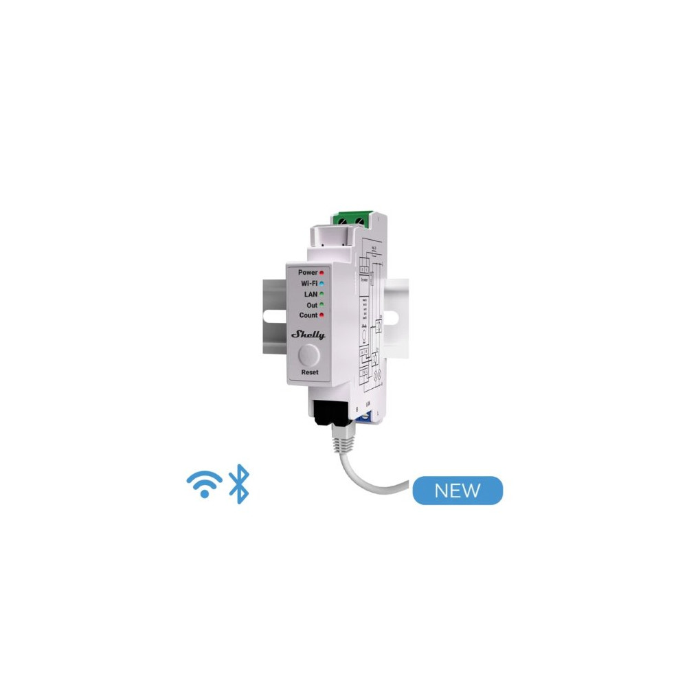 Shelly Pro EM 50A - Contatore energ. intel. DIN + 2 pinze50A