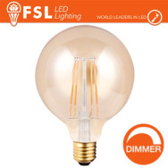 Luce Calda - 2200K Lampada Globo Filamento Ambra Ã12,5cm - 8W E27 800LM DIMMER