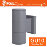 Applique portalampada 2 vie, GU10 IP54 - GRIGIO