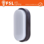 Luce Calda - 3000K Plafoniera LED OVALE NERA 15W 3000K 55*100*200 IP54