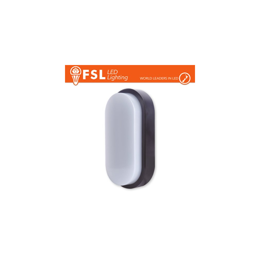 Luce Naturale - 4000K Plafoniera LED OVALE NERA 15W 4000K 55*100*200 IP54