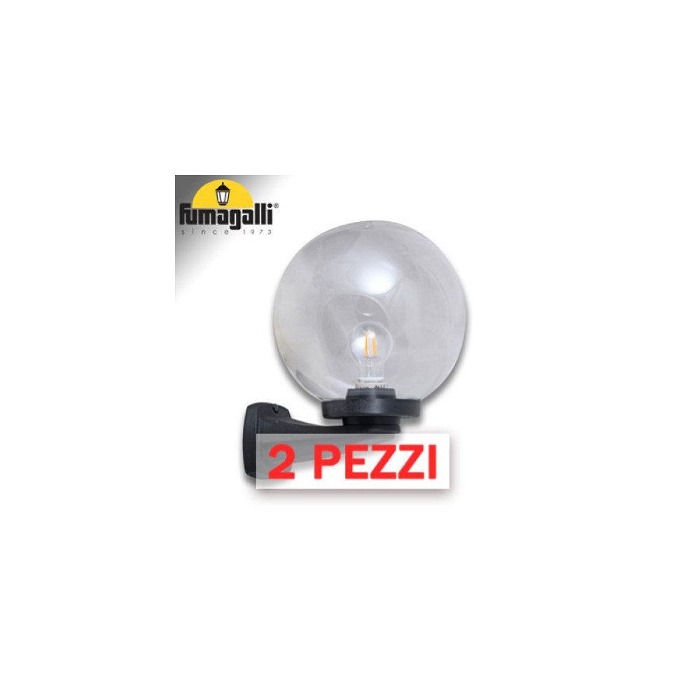 2x pezzi di NARDO/G250 NERO TRASP E27