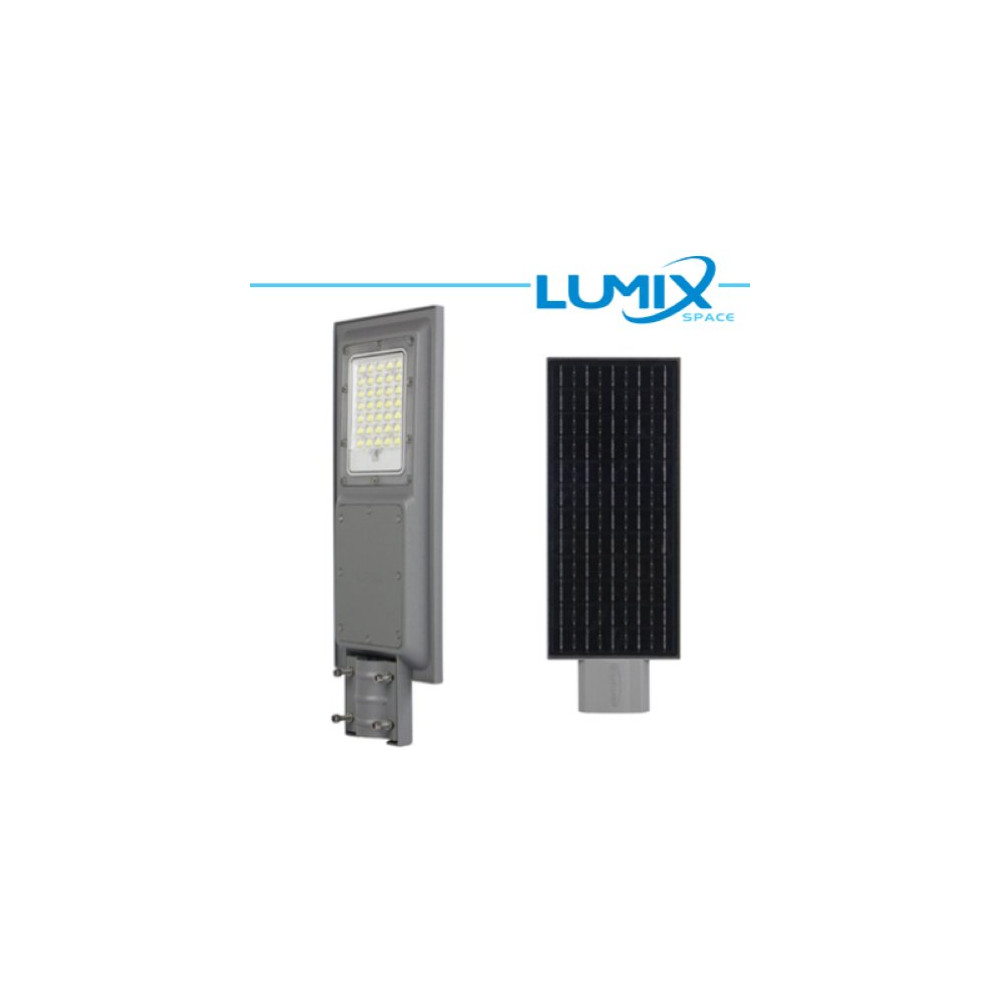 Grigio Lampione LED Stradale Solare 100W + Crepuscolare + movimento