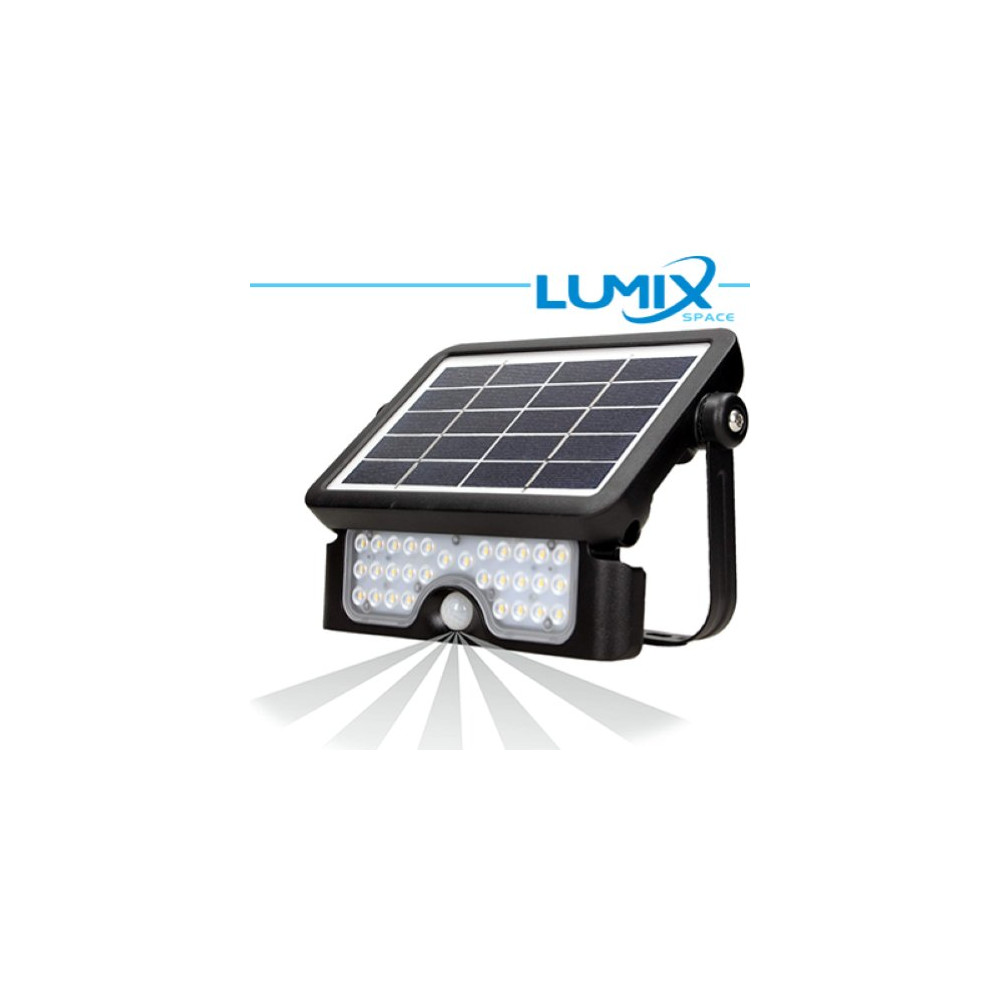 Nero Faretto solare LED senza fili 500lm - con sensori