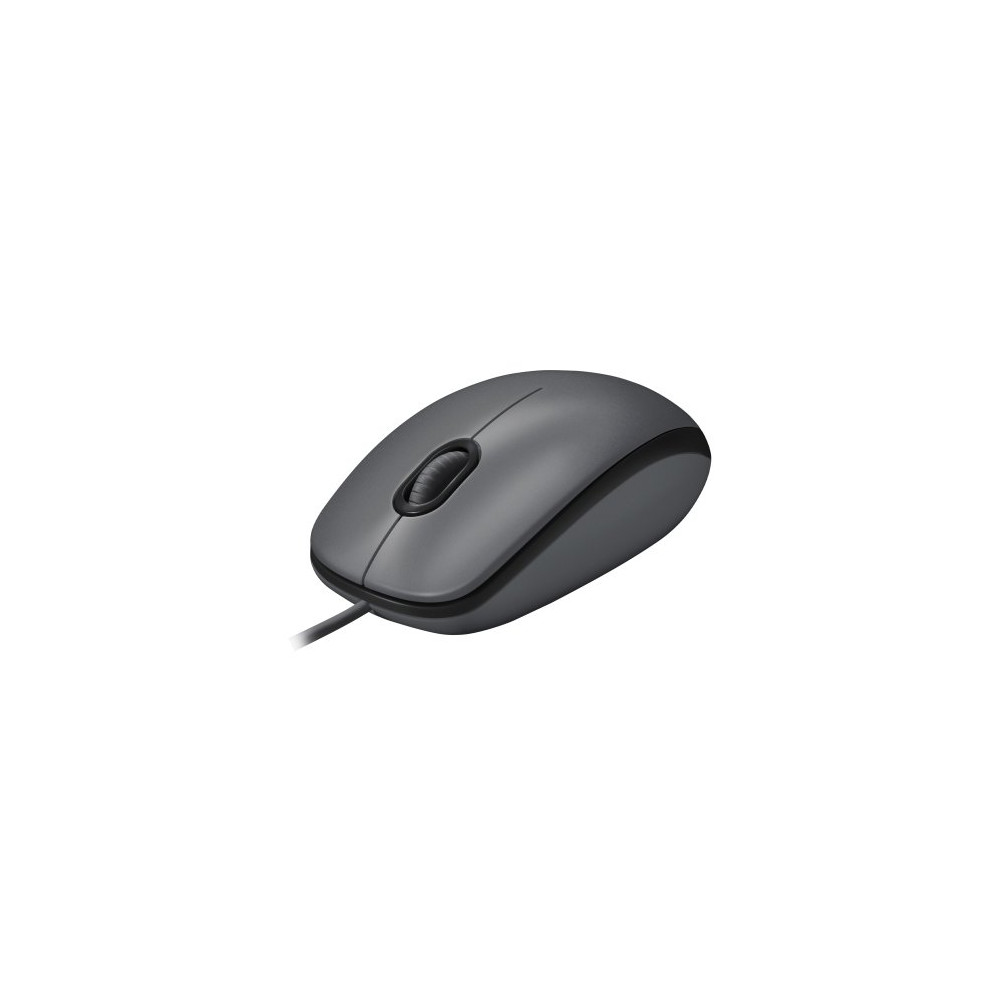 Logitech M100 - Mouse - dimensioni standard - per destrorsi e per sinistrorsi - ottica - 3 pulsanti - cablato - USB - nero