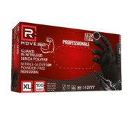 RMove 1Conf. da 100pz Tg.XL 6gr da Lavoro - Guanti Nitrile Nero Senza Polvere