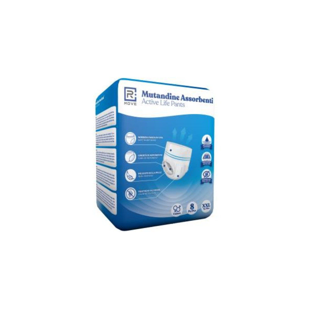 RMove 1 Conf. da 8pz Tg.XXL Mutandine Assorbenti ActiveLife Adulto