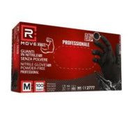 RMove 1Conf. da 100pz Tg.M 6gr da Lavoro - Guanti Nitrile Nero Senza Polvere