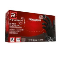 RMove 1Conf. da 100pz Tg.S 6gr da Lavoro - Guanti Nitrile Nero Senza Polvere