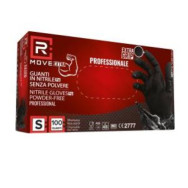 RMove 1Conf. da 100pz Tg.S 6gr da Lavoro - Guanti Nitrile Nero Senza Polvere