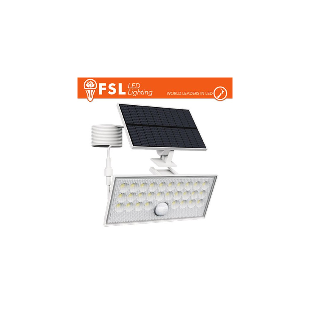 BIANCO FARO DA ESTERNO SOLARE CON SENSORE DI MOVIMENTO 60W (6 LED)