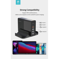 DEVIA CARICATORE DA TAVOLO MULTIPLO 6 PORTE EXTREME SPEED 80W