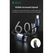 DEVIA CAVO CARICA RAPIDA DA C A C PD 60W 3A, 3 METRI NERO