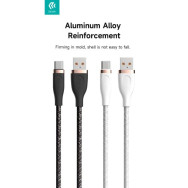 DEVIA CAVO INTRECCIATO DA USB A TIPO-C 2,4 A, 1,5 METRI BIANC