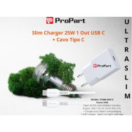 PROPART SLIM CARICA BATTERIE + CAVO TIPO C 25W 1 OUT USB C