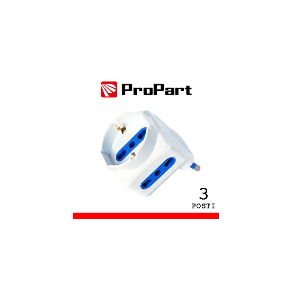 PROPART ADATTATORE 3POS BIPASSO/SCHUKO SPINA16A SALVASPAZIO